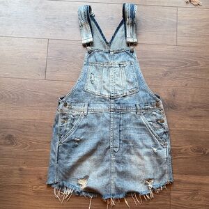 We The Free Blue Denim overalls